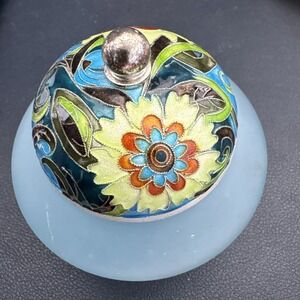 Zarah Green Glass Trinket Box Enamel Design Dragonfly Unique Keepsake‎